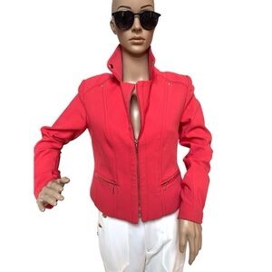Carmen Marc Volvo cropped jacket in hot pink, 2